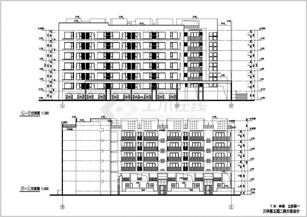 南昌市某小区6层高档住宅楼全套建筑设计CAD图纸-图二