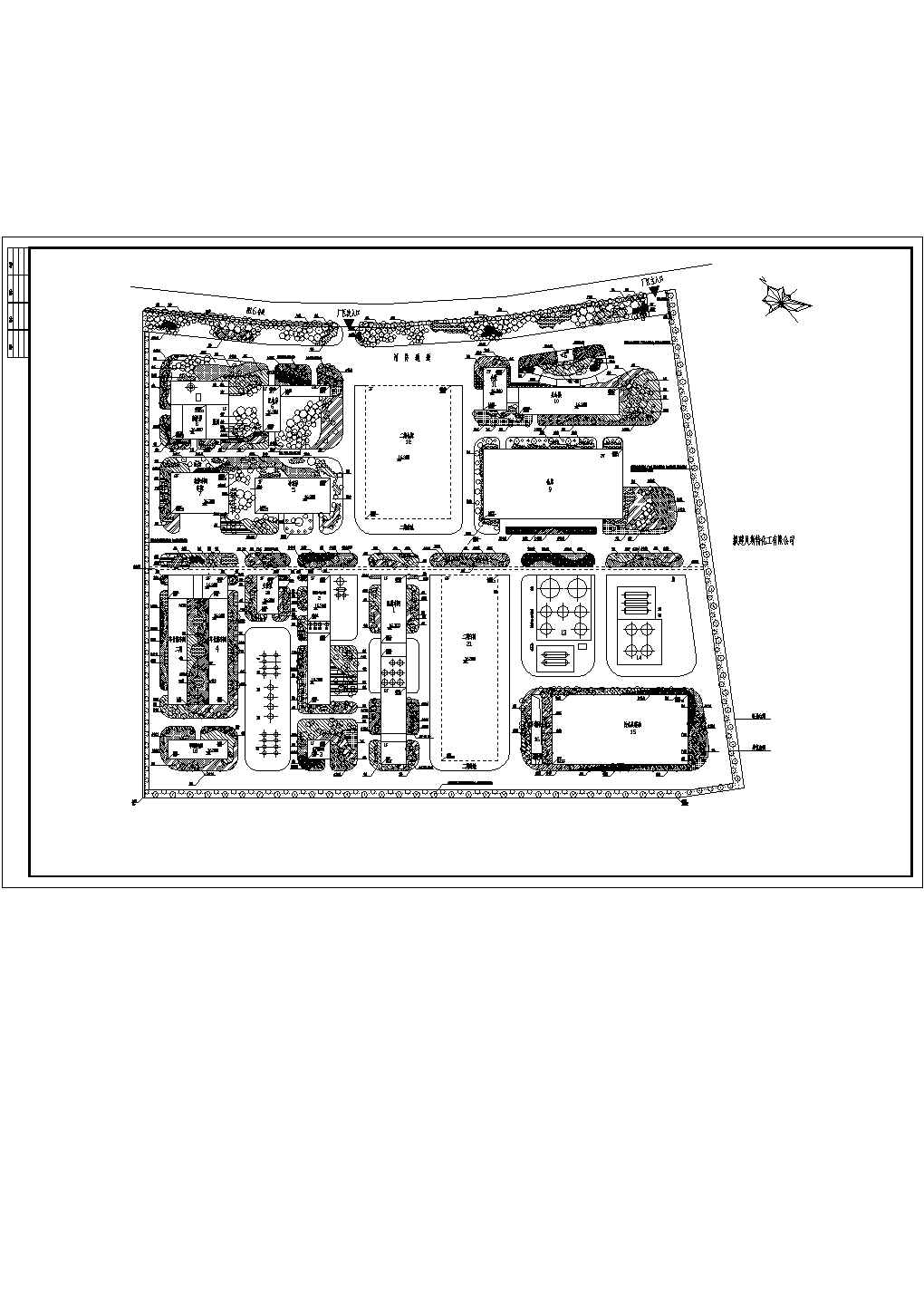 某市拟建贝斯特化工厂绿化设计cad图(带效果图)