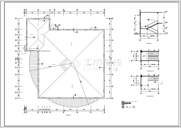 某职工食堂建筑cad施工图纸-图一