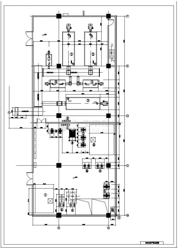 三河购物广场锅炉房设计CAD施工图-图一
