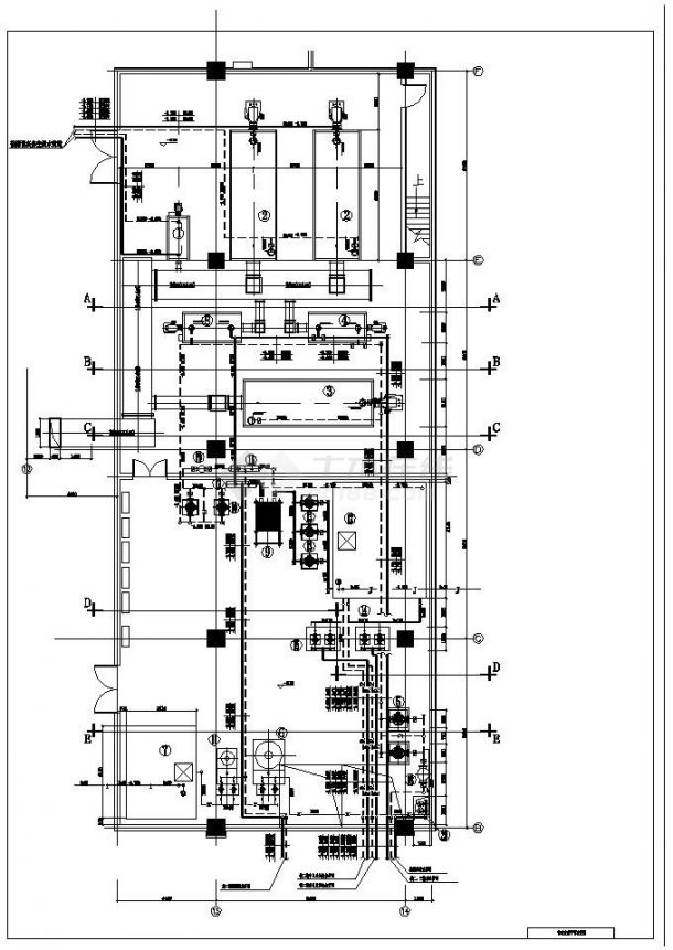 三河购物广场锅炉房设计CAD施工图-图二