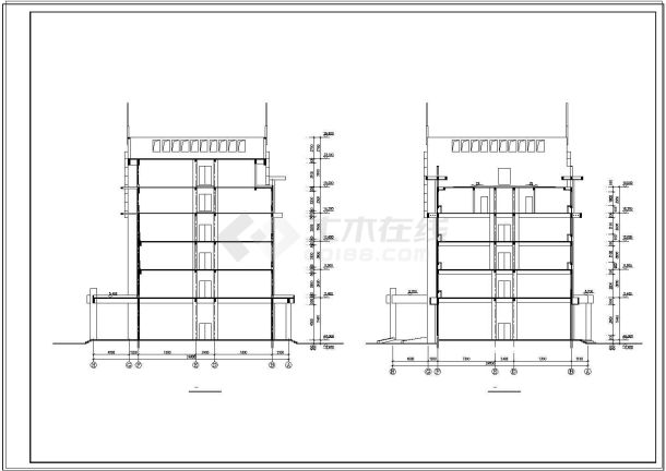 办公楼设计_山东省某城市五层办公楼CAD建筑施工图纸-图一