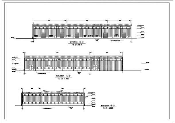 大型工业厂房建筑设计cad图，共七张-图二