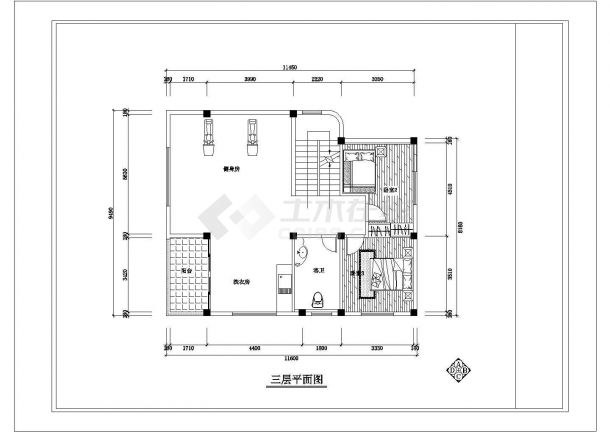  Detailed CAD construction drawing for decoration of a villa on the third floor with fitness room in a complex in Kunshan City - Figure 2