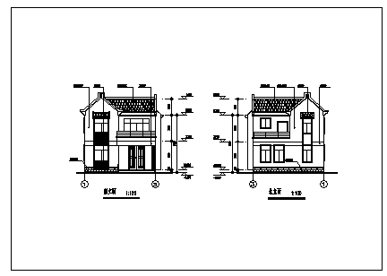 住宅设计_某二层简单农村住宅建筑施工cad图，含效果图-图二