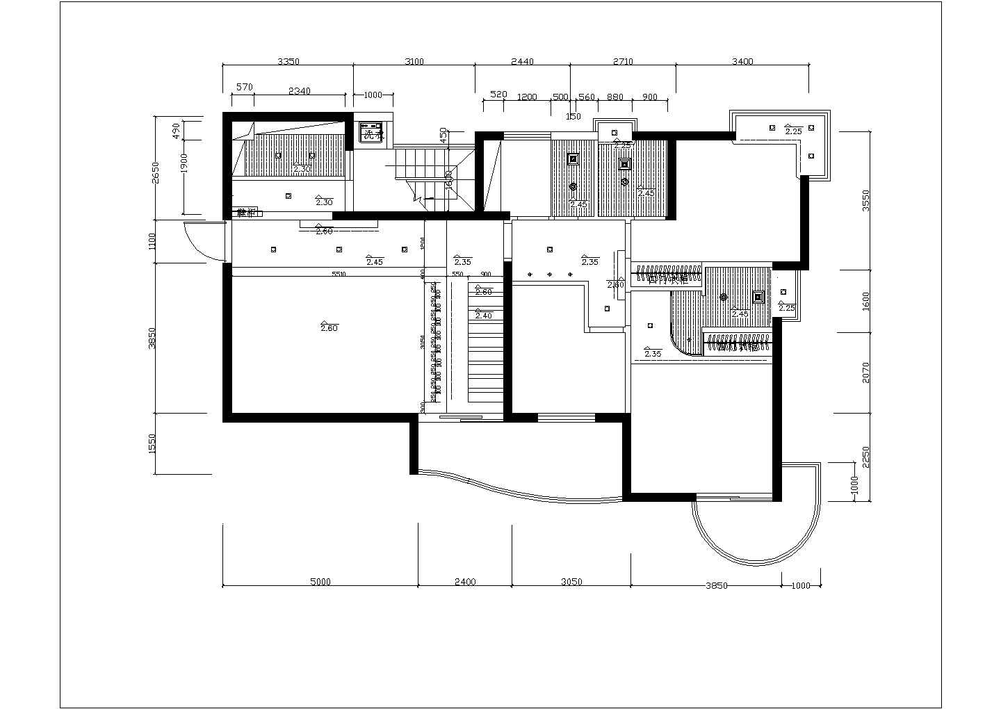 盐城市某高档中式住宅室内装修cad施工图含效果图