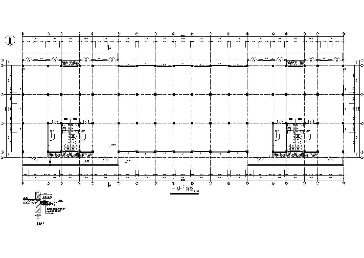 四层厂房建筑施工图，含设计说明