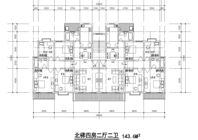 某大型商业单身公寓户型详细方案设计施工CAD图纸_图1