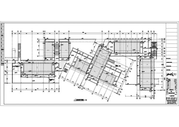昆明市某商业街2层双段式商业楼建筑设计CAD图纸-图一