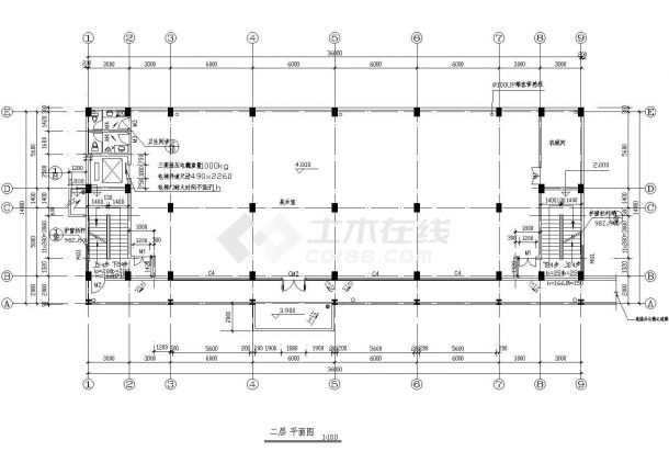 某地3层展示楼建筑设计cad施工图-图二