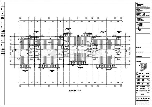 保定市某小区2270平米3层联排式住宅楼全套建筑设计CAD图纸-图一