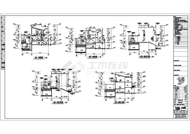 阜阳市某2+3层双段联排式住宅楼建筑设计CAD图纸-图一