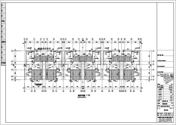 乌鲁木齐市某小区3420平米4层联排式住宅楼建筑设计CAD图纸-图一