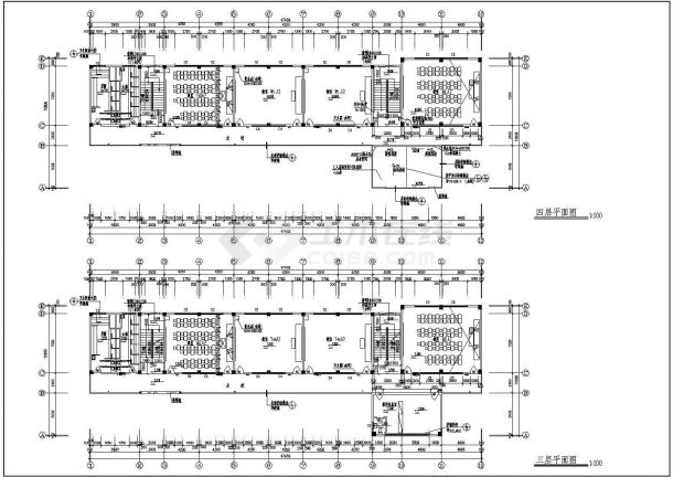某砖混结构小学四层教学楼设计cad全套建筑施工图（甲级院设计）-图二