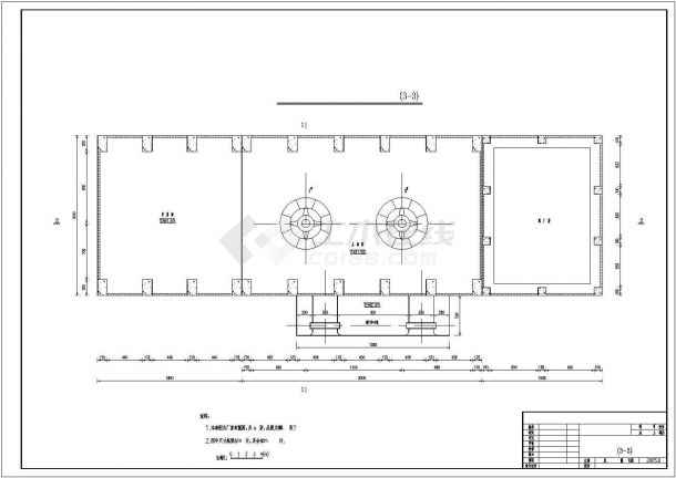 某地二瓦槽水电站厂房整套设计图（共8张）-图二