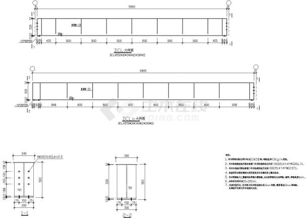 某地24m跨门式钢架轻型房屋钢结构厂房施工图（设计说明）-图一