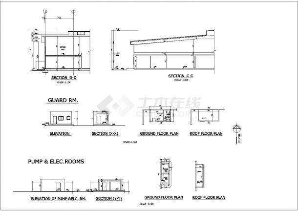 某二层框架结构厂房设计cad全套建筑施工图纸-图二