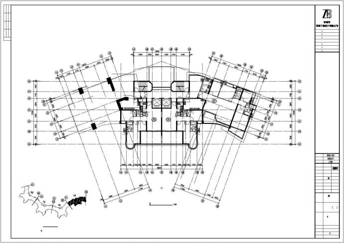 珠海市某高层住宅楼内部空调+防烟系统设计CAD图纸_图1
