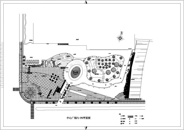 松滋市中心广场绿化景观设计规划cad图纸，共五张-图二
