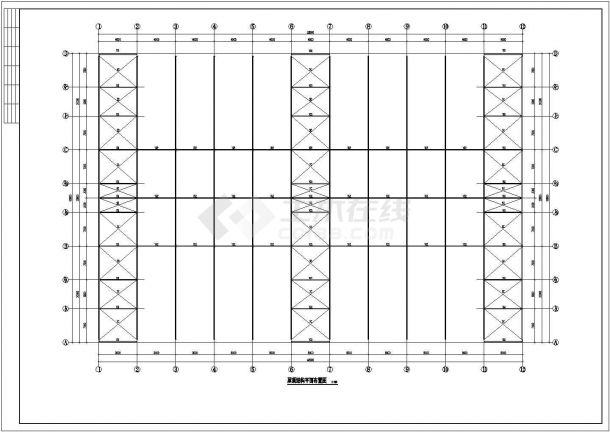5351.3平米单层全钢结构多跨带吊车厂房施工图-图一