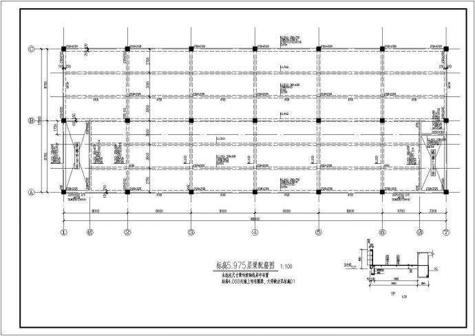 某地48x17.5m 框架结构开间6m厂房结施图（设计说明）_图1