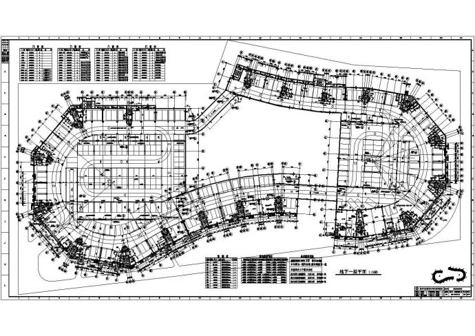 杭州某大型商场1万平米地下停车场平米设计CAD图纸_图1