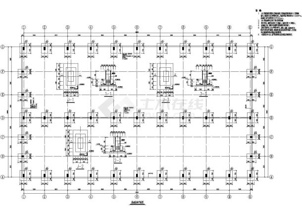 某地58.8x33m 钢梁排架柱厂房结施图（设计说明）-图二