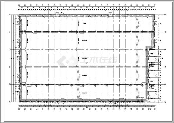 大型工业厂房采暖设计cad平面施工图-图二