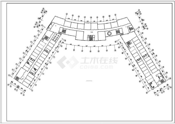 2万多平方米商务楼建筑CAD图纸-图二