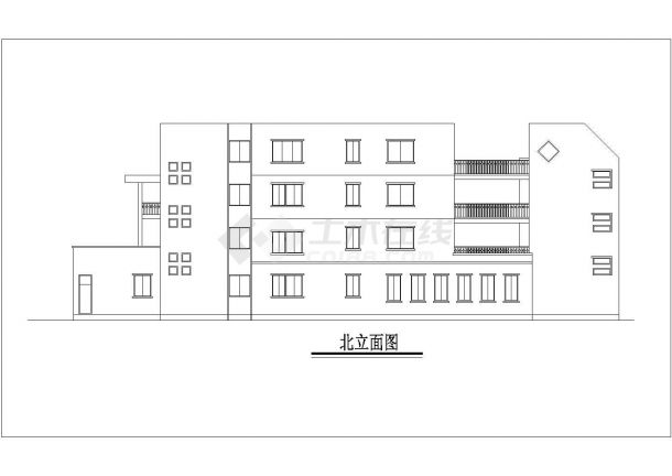 某框架结构四层幼儿园教学楼设计cad建筑方案图纸（标注详细）-图一