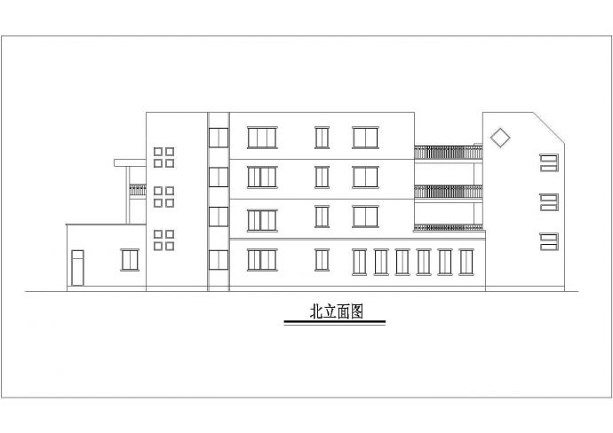 某框架结构四层幼儿园教学楼设计cad建筑方案图纸（标注详细）_图1