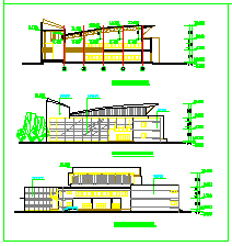 某中学食堂建筑cad施工设计图纸-图一