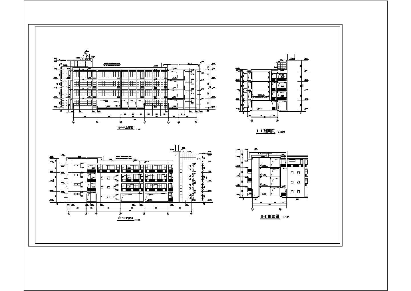 某中学五层教学楼建筑扩初图详细设计cad施工图纸