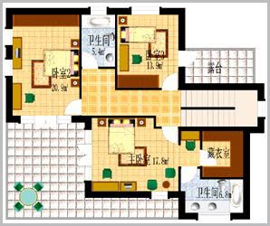 北京海淀区某居住区2层高档别墅住宅建筑设计CAD施工图-图二