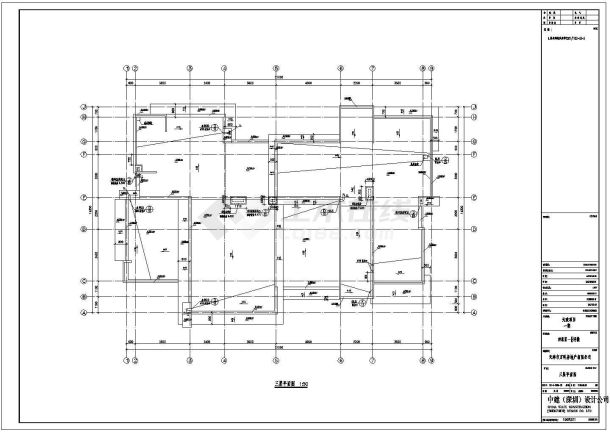 深圳某社区550平米3层框架结构住宅楼全套建筑设计CAD图纸-图一