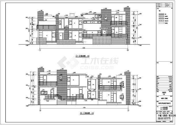 深圳某社区550平米3层框架结构住宅楼全套建筑设计CAD图纸-图二