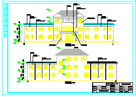 河南某乡卫生院三层综合楼建筑cad施工图（附带效果图）