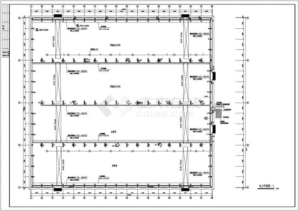 单层工业厂房电气设计图纸（高13米）-图一