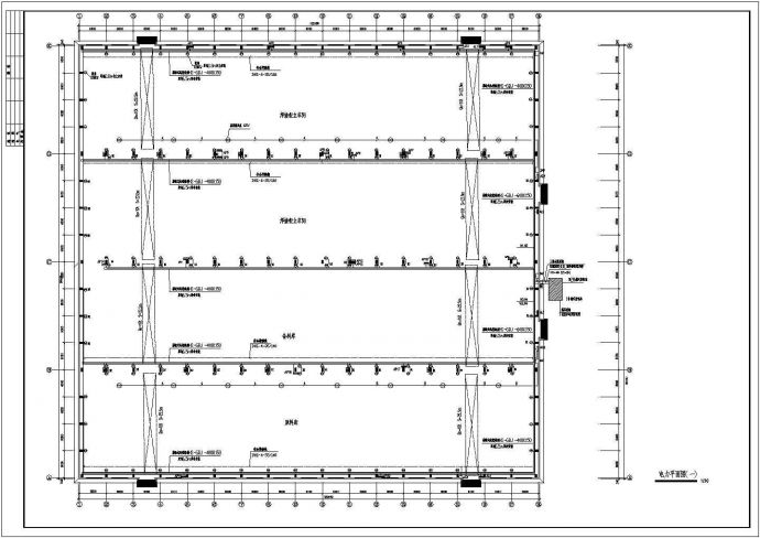 单层工业厂房电气设计图纸（高13米）_图1