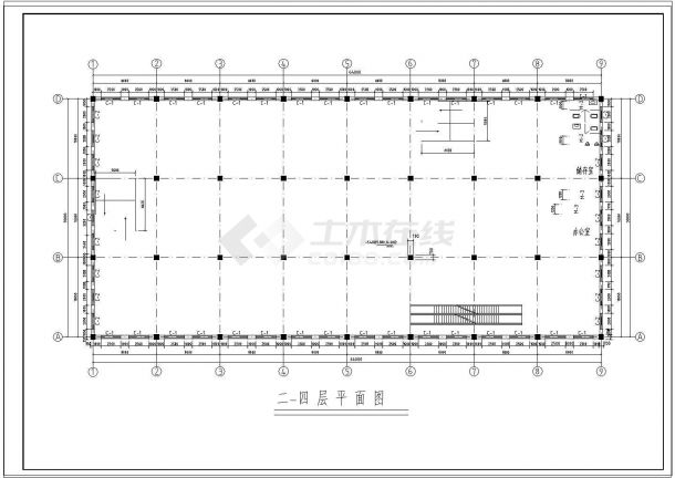 某大型超市规划CAD建筑设计图-图二