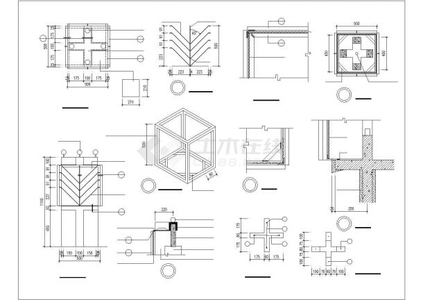 拉萨市某知名纪念广场内部路灯全套设计CAD图纸-图二