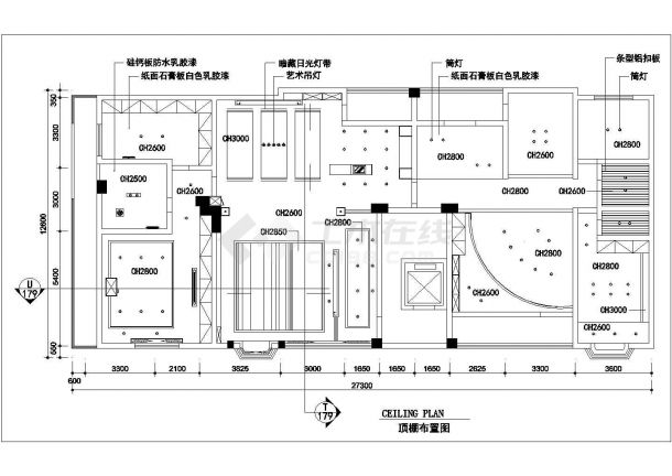 方形两居户型经典装修cad平立施工图大样图纸-图二