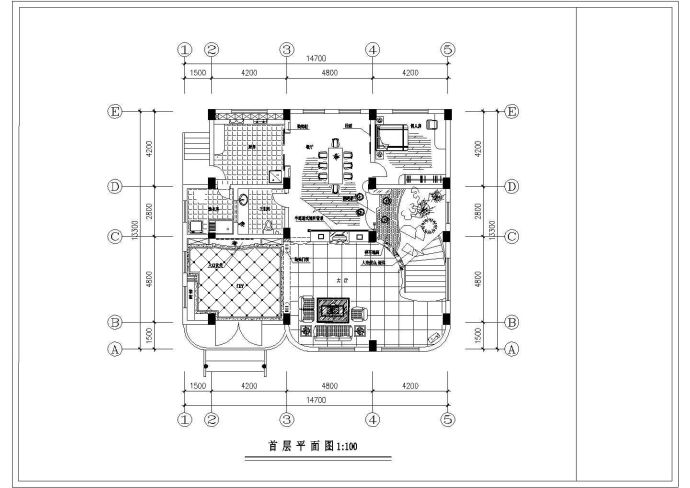 安徽省天长市市区新建经典两层自建别墅室内装修cad方案施工图_图1