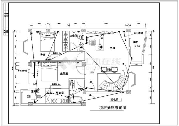 某复式楼家居室内装修cad图纸-图二