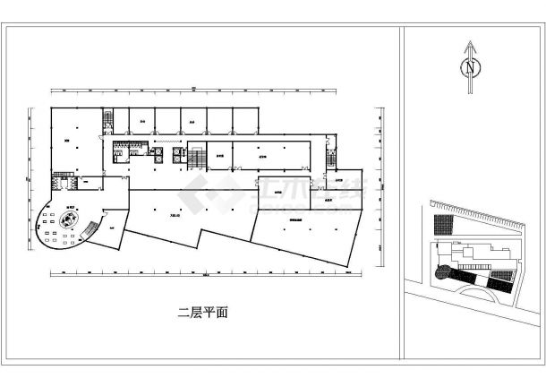 浙江省宁波市某某五星级酒店装修一层设计cad平面施工图-图二