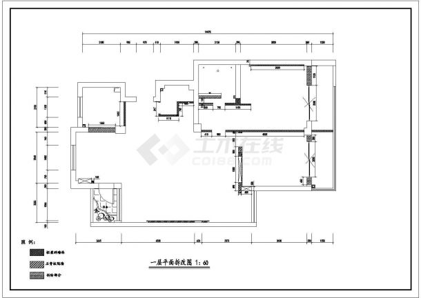 延吉市某别墅区两层别墅室内装修cad全套平面施工图-图二