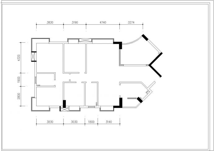 高档雅居户型室内装修cad平面设计施工图纸_图1