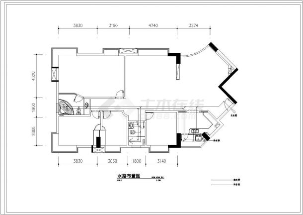 高档雅居户型室内装修cad平面设计施工图纸-图二
