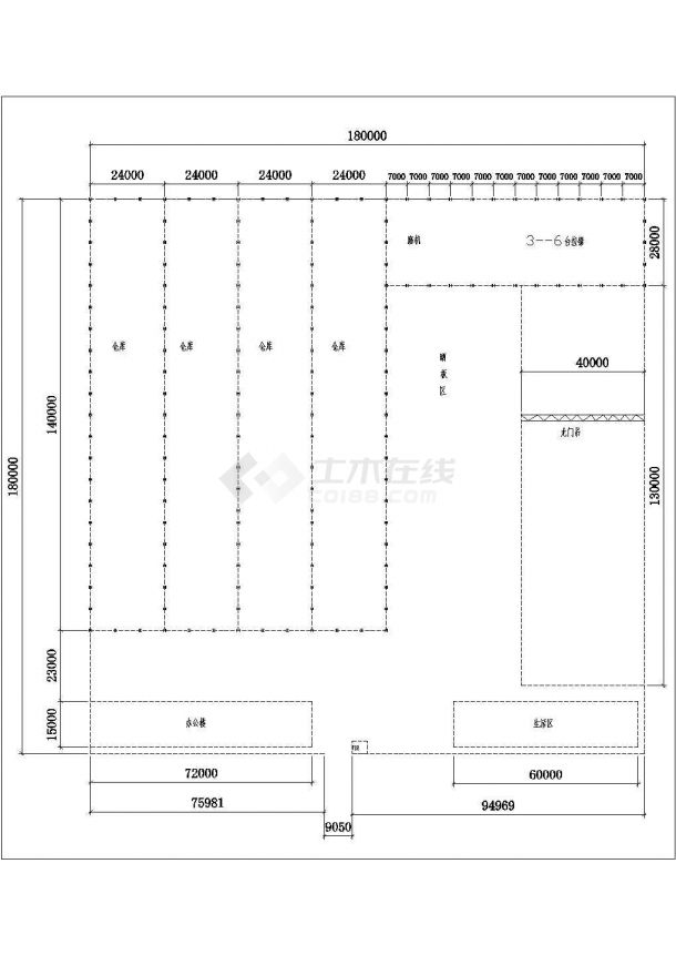 某公司新建钢结构厂房设计cad结构施工图纸-图二
