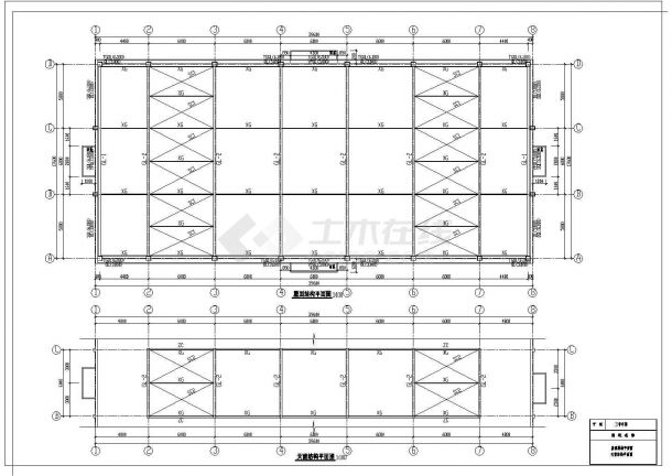 39.6x17.6m单层钢结构厂房结构施工图-图一